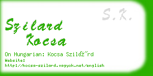 szilard kocsa business card